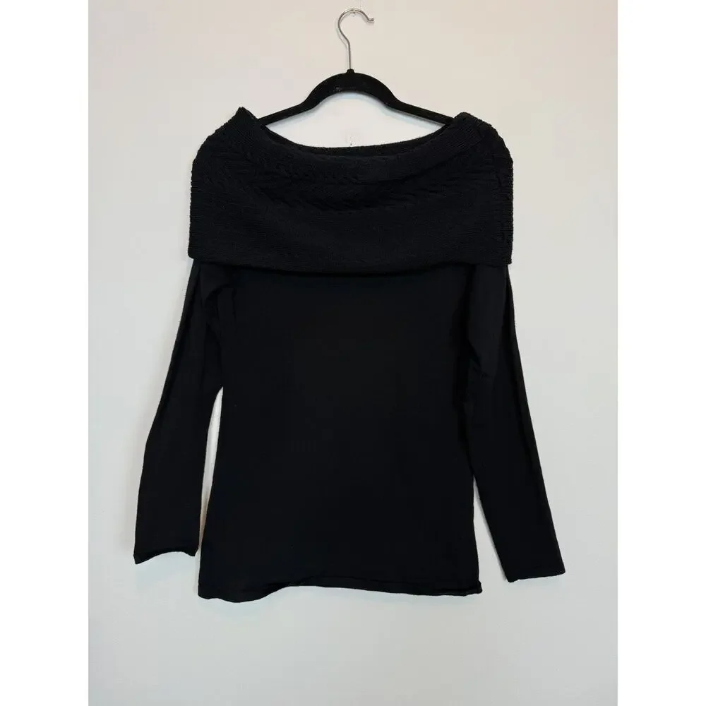White House BLack market black off the shoulder black sweater SM
